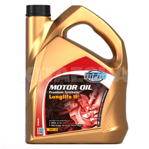 Масло моторное синтетическое 5л 0W-30 Longlife II MPM (MPM_05005F)