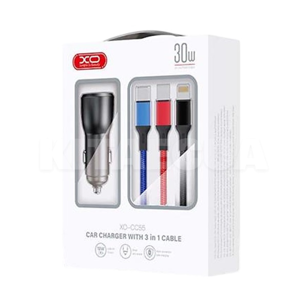Автомобильное зарядное устройство 2USB 2.4A XO (XO-CC55-BK) - 3