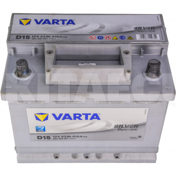 Аккумулятор 63ач euro (t1) 242x175x190 с обратной полярностью 610a silver dynamic VARTA (VT 563400SD) - 2