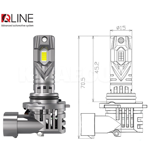 LED лампа для авто Small Active SA HB4 52W 6000K (комплект) QLine (00-00020368) - 2
