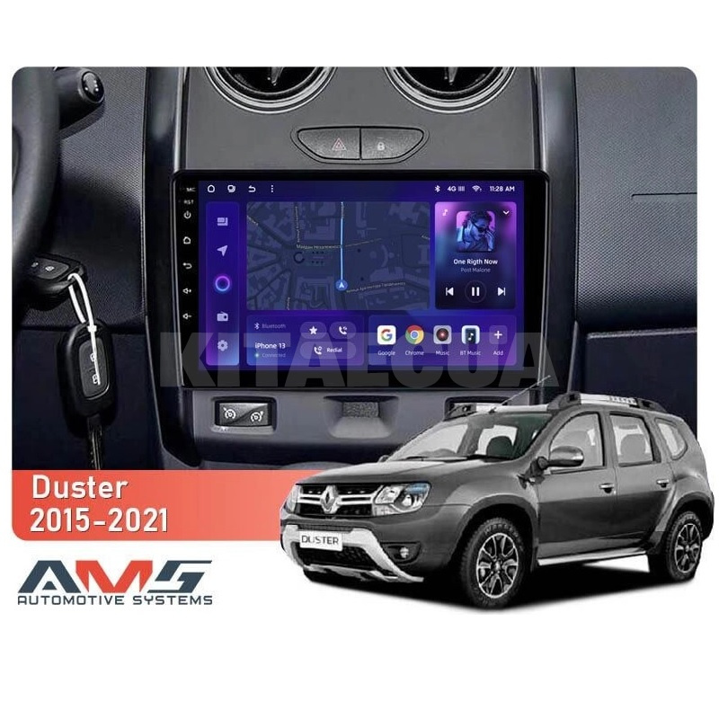 Штатна магнітола MOSS M3 4+32 ГБ 9" Renault Duster 2015-2021 (F2) AMS (50626) - 2