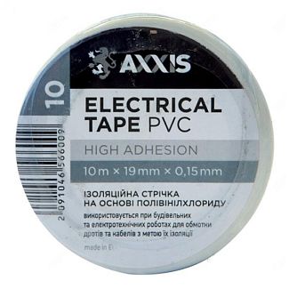 Изолента 10м х 19мм белая AXXIS