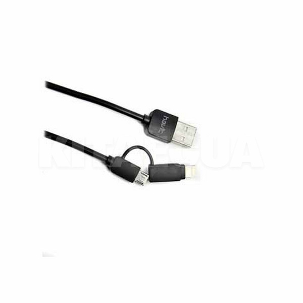 Кабель USB microUSB/Lightning 1.8А 1м чорний HAVIT (HV-CB610X) - 2