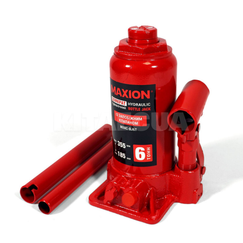 Домкрат гидравлический бутылочный до 6т (185-355 мм) с предохранительным клапаном MAXION (MXAC-ВJ6Т) - 3