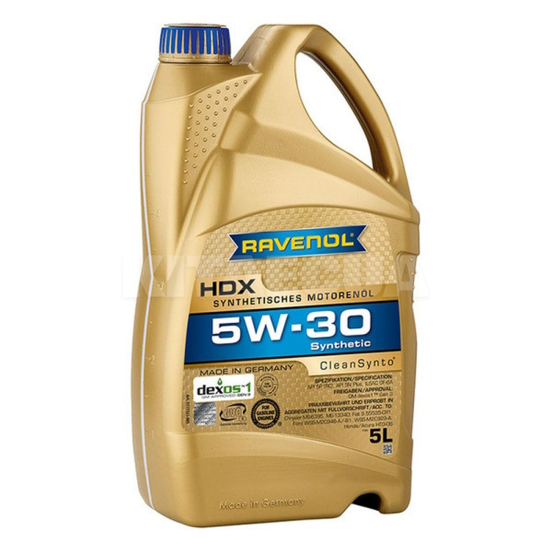 Масло моторное синтетическое 5л 5w-30 hdx RAVENOL (RAV HDX SAE 5W30 5L)