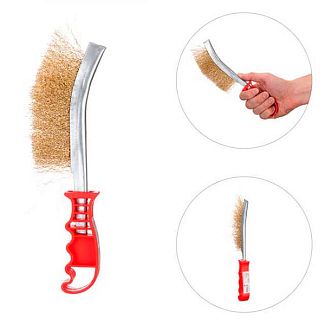 Щетка по металлу 1-рядная латунная с пластиковой ручкой Intertool