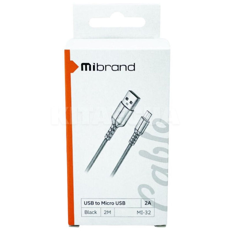 Кабель USB - microUSB 2A MI-32 2м черный Mibrand (MIDC/322MB) - 2