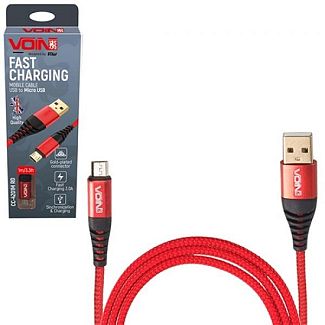 Кабель USB - microUSB 3А CC-4201M красный VOIN
