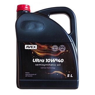 Масло моторное ULTRA 5л 10W-40 полусинтетическое AVEX
