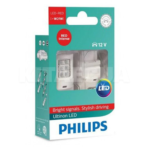 LED лампа Ultinon W3x16d 0.6W 2000К red (комплект) PHILIPS (11065ULRX2)
