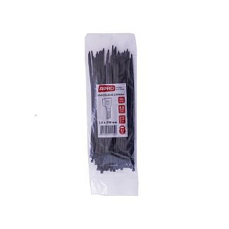 Стяжки черные пластиковые 3.6 х 250 мм 100 шт. APRO
