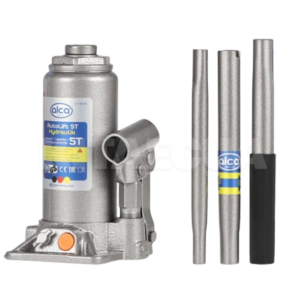 Домкрат гидравлический бутылочный до 5т (197мм-382мм) телескопический 432 100 AL ALCA (104843) - 3
