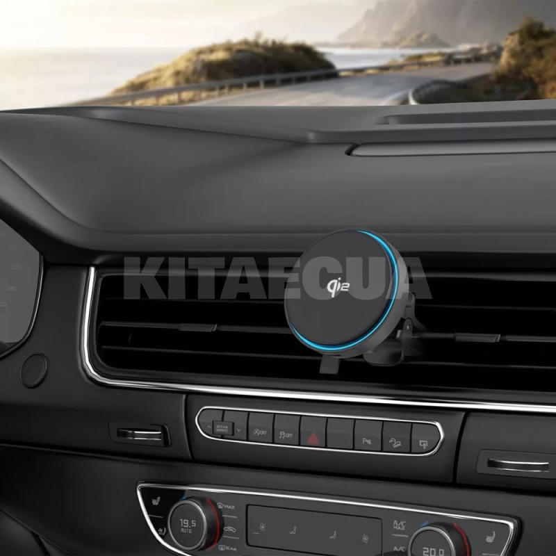 Автомобильный держатель на дефлектор Light Circle Qi2 15W с беспроводной зарядкой PROOVE (600780093) - 3