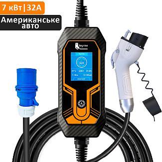 Зарядка для электромобиля 7.4 кВт 32А 1-фаза Type 1 (американское авто) Lion King FEYREE