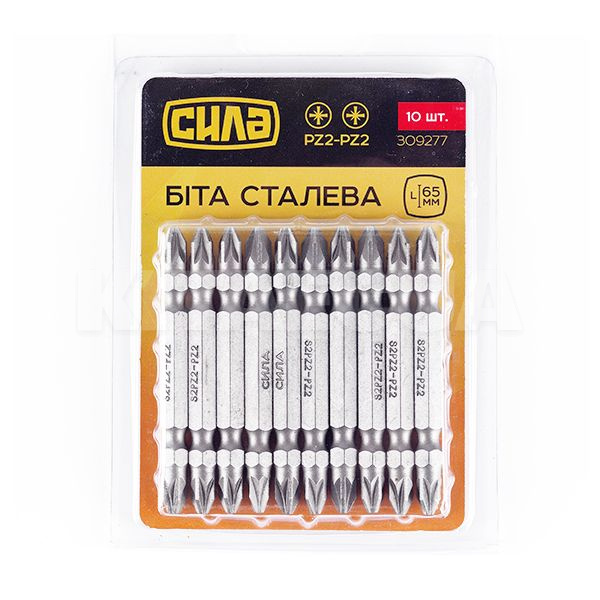 Бита двухсторонняя РZ2xРZ2x65 мм 10 шт. СИЛА (309277) - 2
