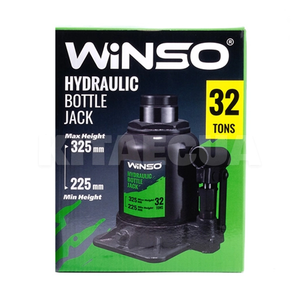 Домкрат гидравлический бутылочный до 32т (225мм-325мм) картонная упаковка Winso (170320) - 2