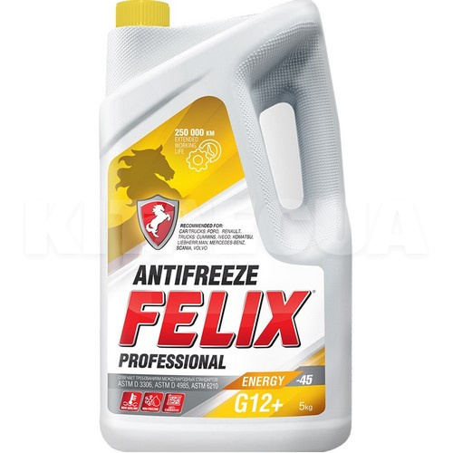 Антифриз желтый 5кг G12+ -45ºС FELIX (430206027)