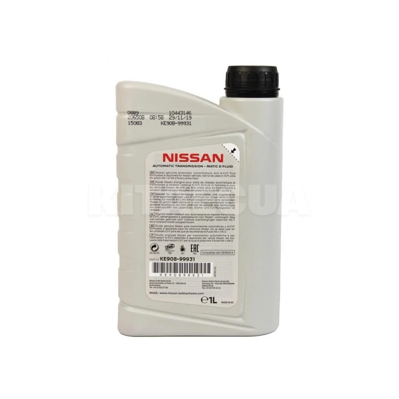 Масло трансмиссионное синтетическое 1л ATF Matic Fluid D NISSAN (KE90899931) - 2