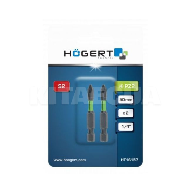 Біта ударна PZ2 1/4" 50 мм 2 шт HOGERT (HT1S157) - 2