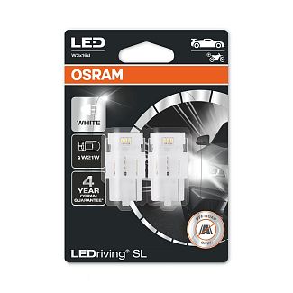LED лампа для авто LEDriving SL W21W 2W 6000K (комплект) Osram