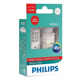 LED лампа Ultinon W3x16d 0.6W 2000К red (комплект) PHILIPS