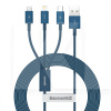 Кабель USB microUSB/Lightning/Type-C 3.5A Superior Series 3-in-1 1.5м синій BASEUS (CAMLTYS-03)