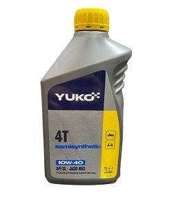 Масло моторное полусинтетическое 1л 10W-40 4-х тактное Yuko