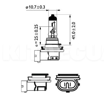 Галогенова лампа H11 12V 55W Vision +30% "блістер" PHILIPS (PS 12362PR B1) - 3