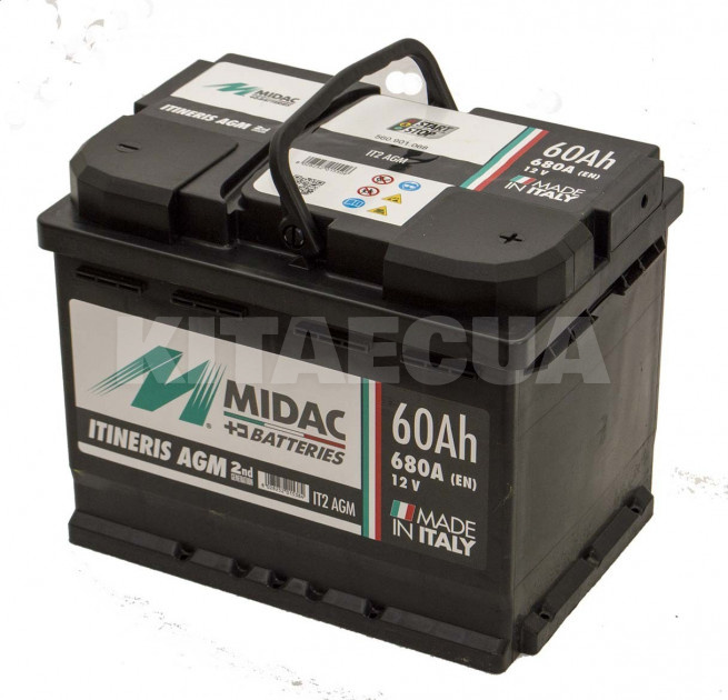 Аккумулятор 60Ач Euro (T1) 242x175x190 с обратной полярностью MIDAC (560.901.068) - 2
