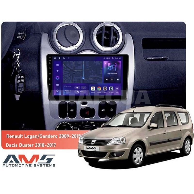 Штатная магнитола MOSS M3 4+32 ГБ 9" Renault Sandero 2009-2017 AMS (50637) - 2