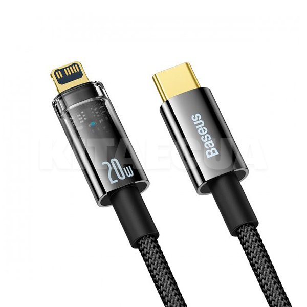 Кабель Type-C - Lightning 20W автоматичне відключення 2м чорний BASEUS (CATS000101) - 4