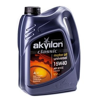 Моторное масло полусинтетическое 4л 15W-40 CLASSIC Akvilon