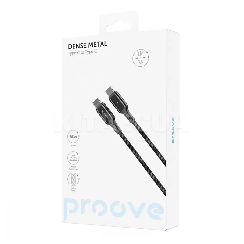 Кабель Type-C Type-C 60W 1м Dense Metal черный PROOVE (505000001) - 2