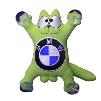 Іграшка для автомобіля салатова на присосках Кіт Саймон "BMW" 