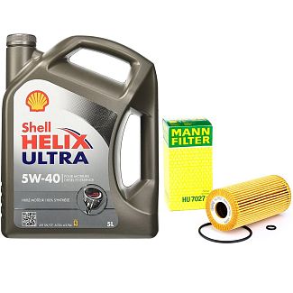 Масло синтетическое 5л 5W-40 Helix Ultra + фильтр Mann-Filter на Hyundai Tucson 2.0 CRDi SHELL