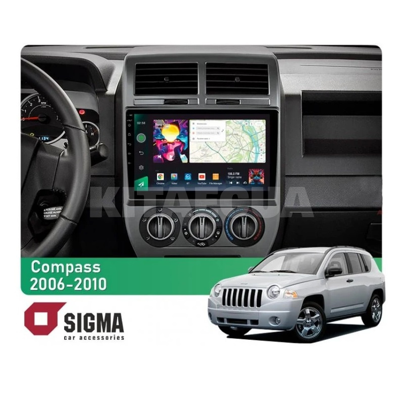 Штатна магнітола PRO 10464 4+64 Gb 10 Jeep Compass 1 MK 2006-2010 SIGMA4car (40097)