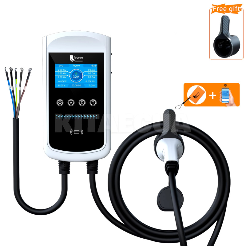 Зарядка для электромобиля Type 2 22 кВт 32А 3-фазы Pisces Wi-Fi FEYREE (FY22-32-3PH-TP2-CS)