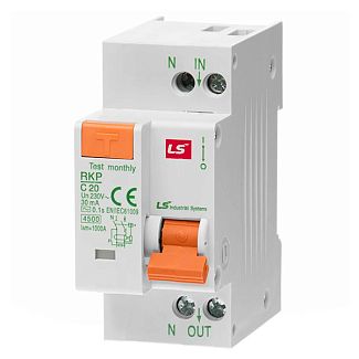 Дифференциальный выключатель 20A 1P+N 30мА RKP LS Electric