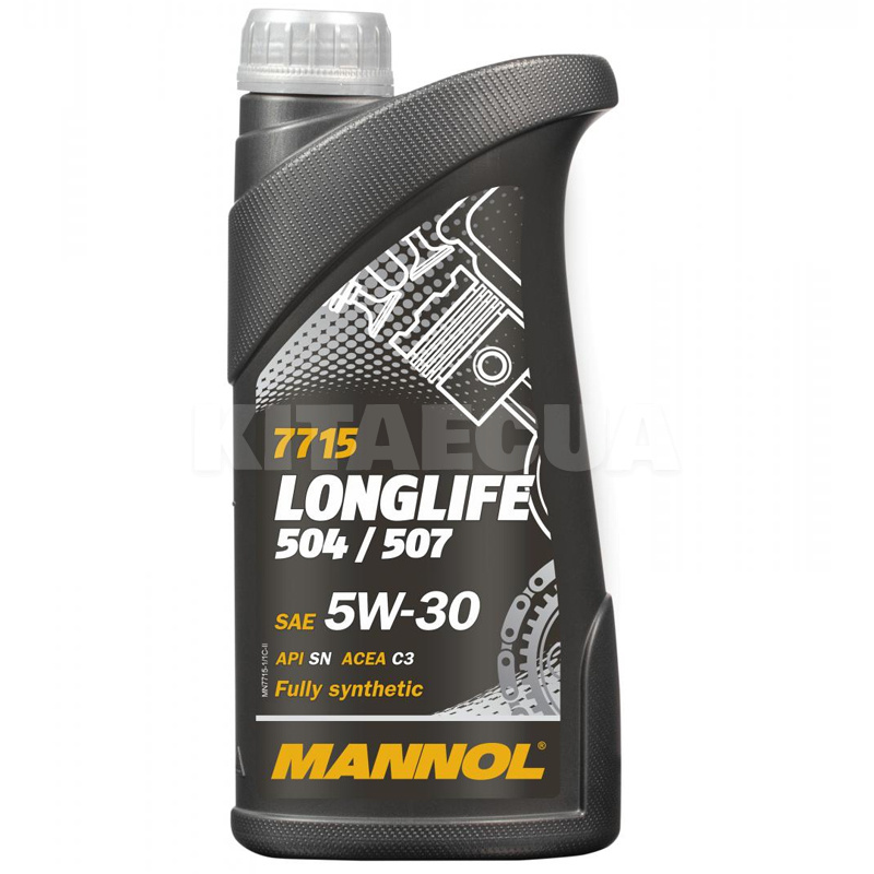 Масло моторное синтетическое 1л 5W-30 Longlife 504/507 Mannol (MN7715-1)