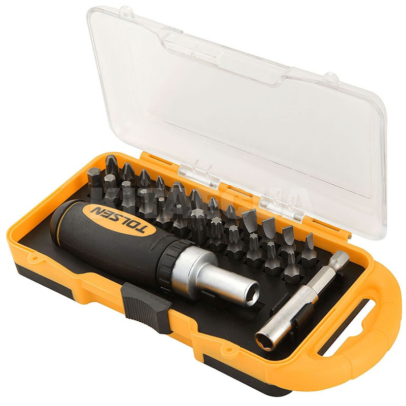 Набір біт і головок з тріскачкою 26 предметів TOLSEN (20034)