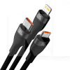 Кабель 3в1 USB/Type-C - Lightning/microUSB/Type-C 100W 1.2м черный BASEUS (CASS030101)