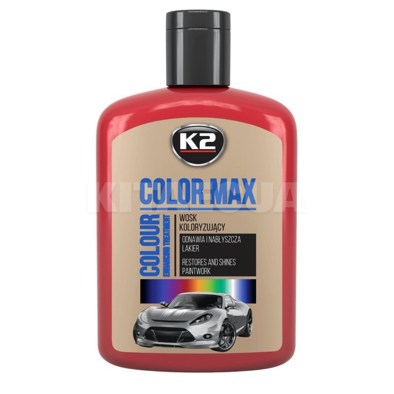 Цветной полироль с воском 200мл Color Max Red K2 (EK020CE)