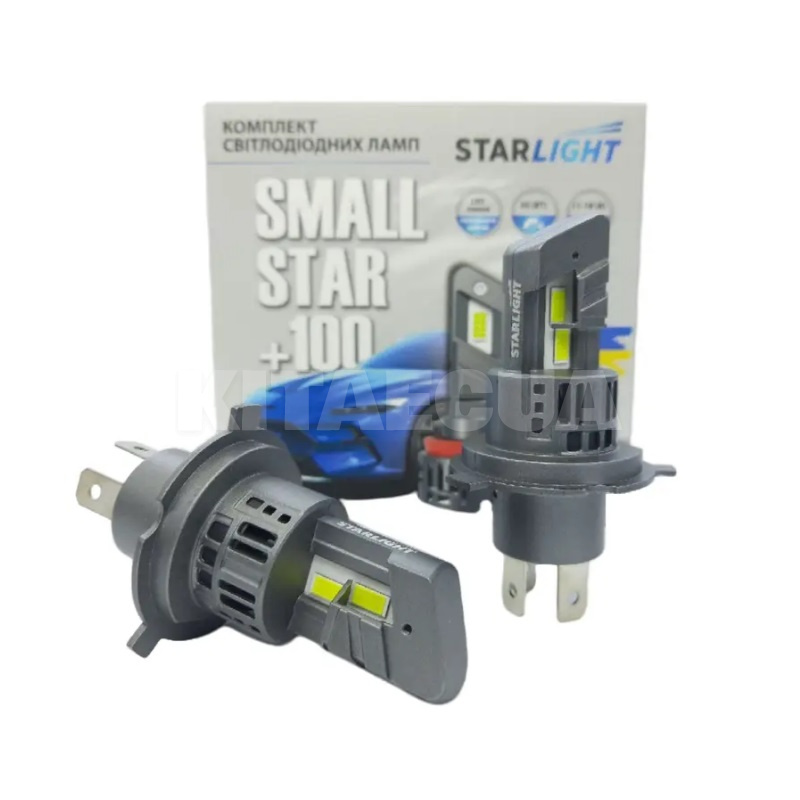 LED лампа для авто SmallStar +100% H4/H19 50W 5500K (компл.) StarLight (SL-SS-H4W)