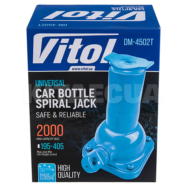 Домкрат механический бутылочный до 2т (194мм-405мм) телескопический VITOL (DM-4502T-VITOL) - 3