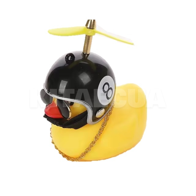 Фигурка в автомобиль "Утка с черным шлемом с "8" (duck-with-helmet-R)