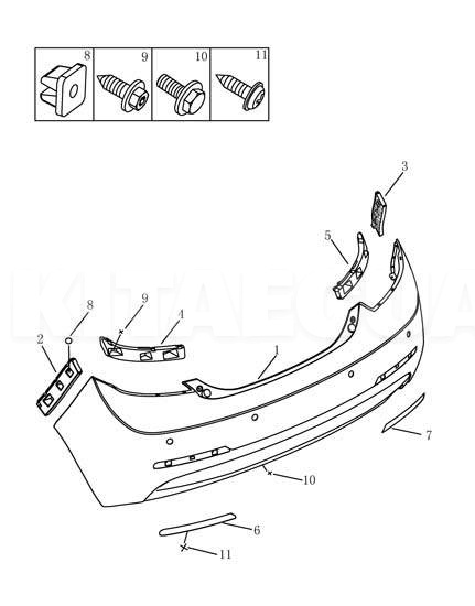 Бампер задній на Geely EMGRAND EC7 (1068003031) - 2