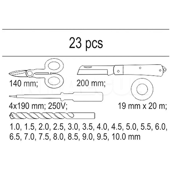 Набір інструментів 23 предмета у ложементі YATO (YT-55471) - 2