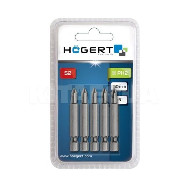 Біта PH2 50 мм 5 шт HOGERT (HT1S313)