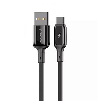 Кабель USB Type-C 2.4A 1м Flex Metal черный PROOVE