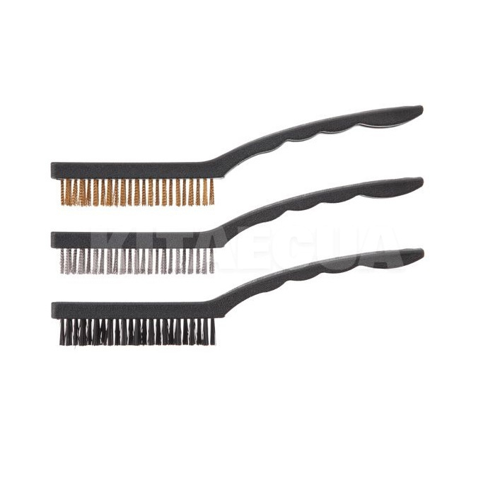 Щетки по металлу 3-рядные сталь-латунь-нейлон 3шт. Intertool (BT-0005-Intertool) - 3